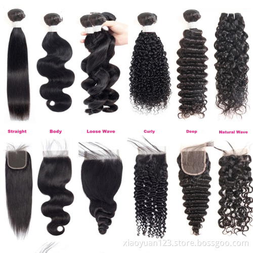 12A Virgin Cuticle Aligned Human Hair Bundles With Closure Straight Weave Bundles Wholesale Brazilian Human Hair Extensions